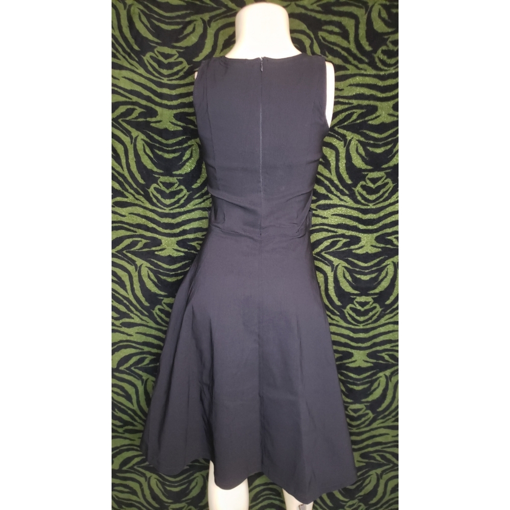 Black pin up rockabilly leopard buttons dress - Picture 6 of 8